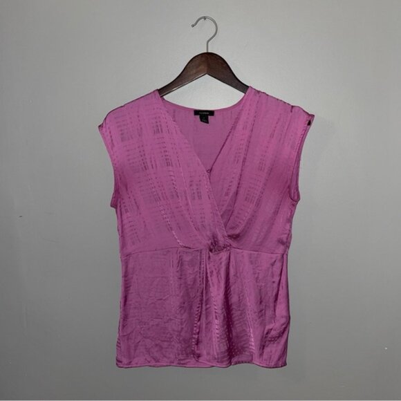 Halogen Sleeveless‎ Blouse Women's Size Medium Pink Rosebud Twist Front Top - Picture 2 of 9